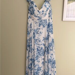 RUFFLE STRAP CHIFFON MAXI DRESS cottage rose dusk blue